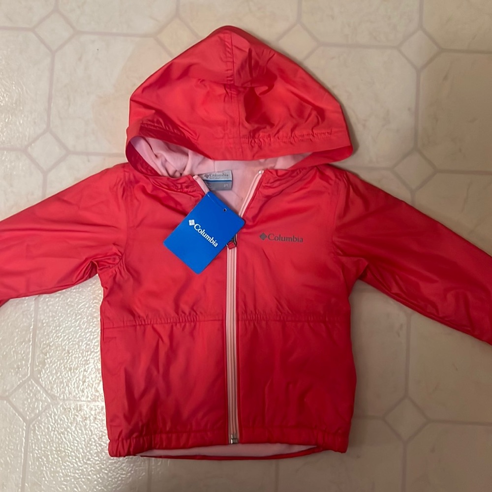 Columbia Kids' 2T Pink Fleece Windbreaker Coat